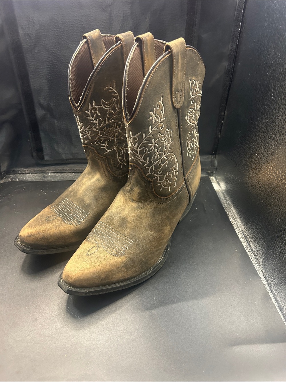 Dan Post Brown Embroidered Kids Western Boots